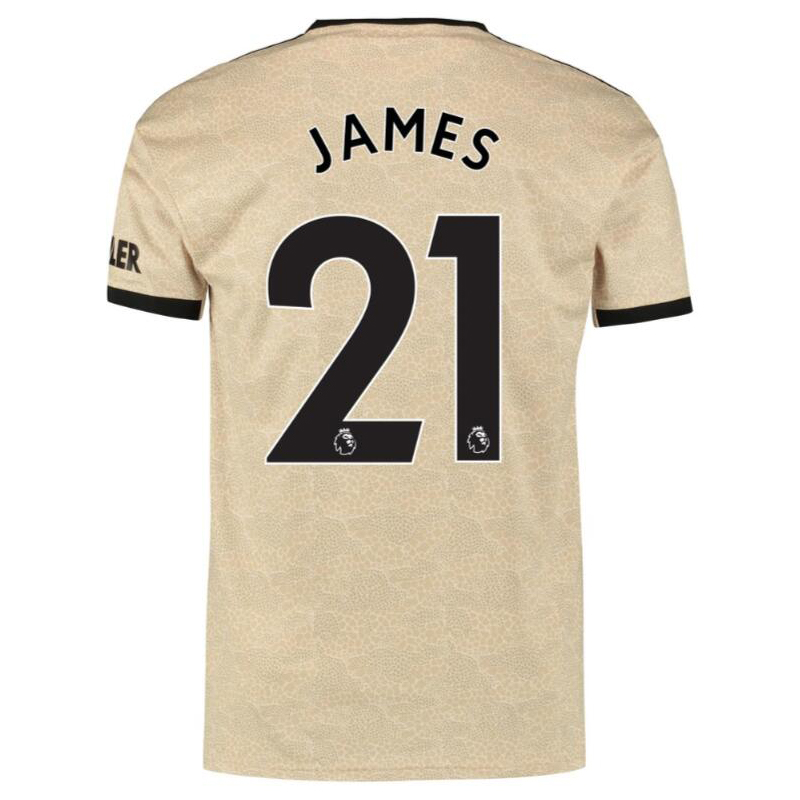 Muži Futbal James Man Utd 21 Vonkajší Šampanské Dresy 2019/20 Košele Dres
