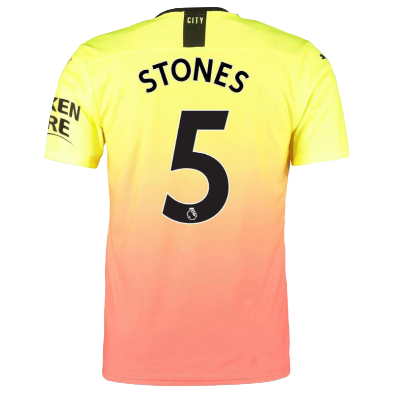 Muži Futbal John Stones 5 3 Sada Žltá Oranžový Dresy 2019/20 Košele Dres