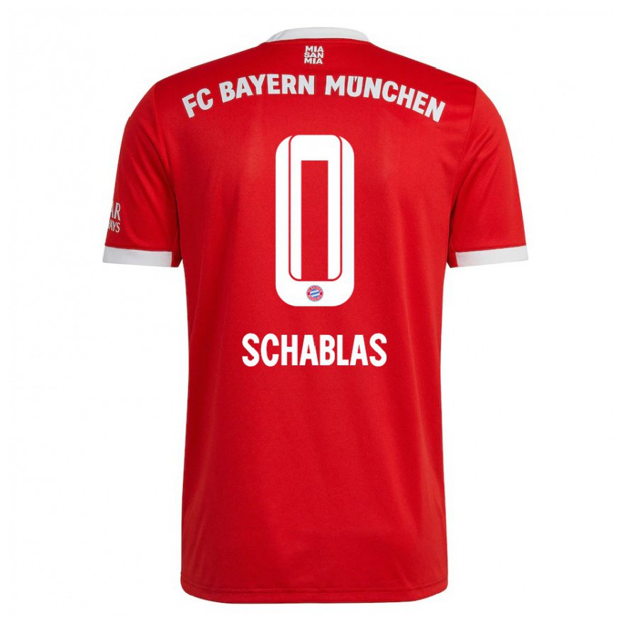 Kandiny Muži Matteo Schablas #0 Neón Červená Biela Dresy Hazai Csapatmez 2022/23 Triĭká