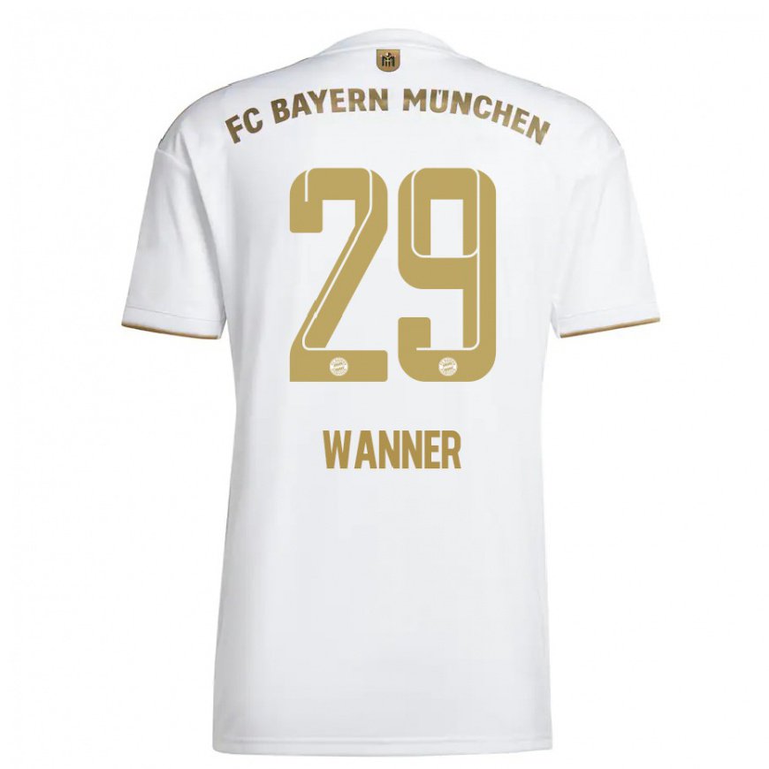 Kandiny Muži Paul Wanner #29 Biele Zlato Dresy Idegenbeli Csapatmez 2022/23 Triĭká