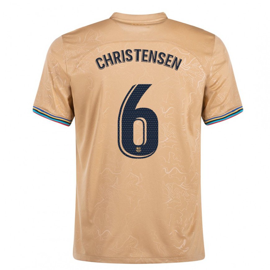 Kandiny Ženy Andreas Christensen #6 Zlato Dresy Idegenbeli Csapatmez 2022/23 Triĭká
