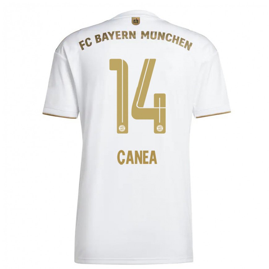 Kandiny Ženy Rares Canea #14 Biele Zlato Dresy Idegenbeli Csapatmez 2022/23 Triĭká