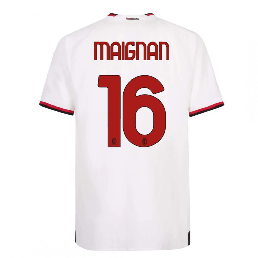 Kandiny Ženy Mike Maignan #16 Biela Červená Dresy Idegenbeli Csapatmez 2022/23 Triĭká