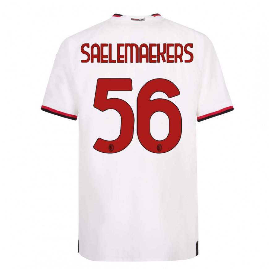 Kandiny Ženy Alexis Saelemaekers #56 Biela Červená Dresy Idegenbeli Csapatmez 2022/23 Triĭká