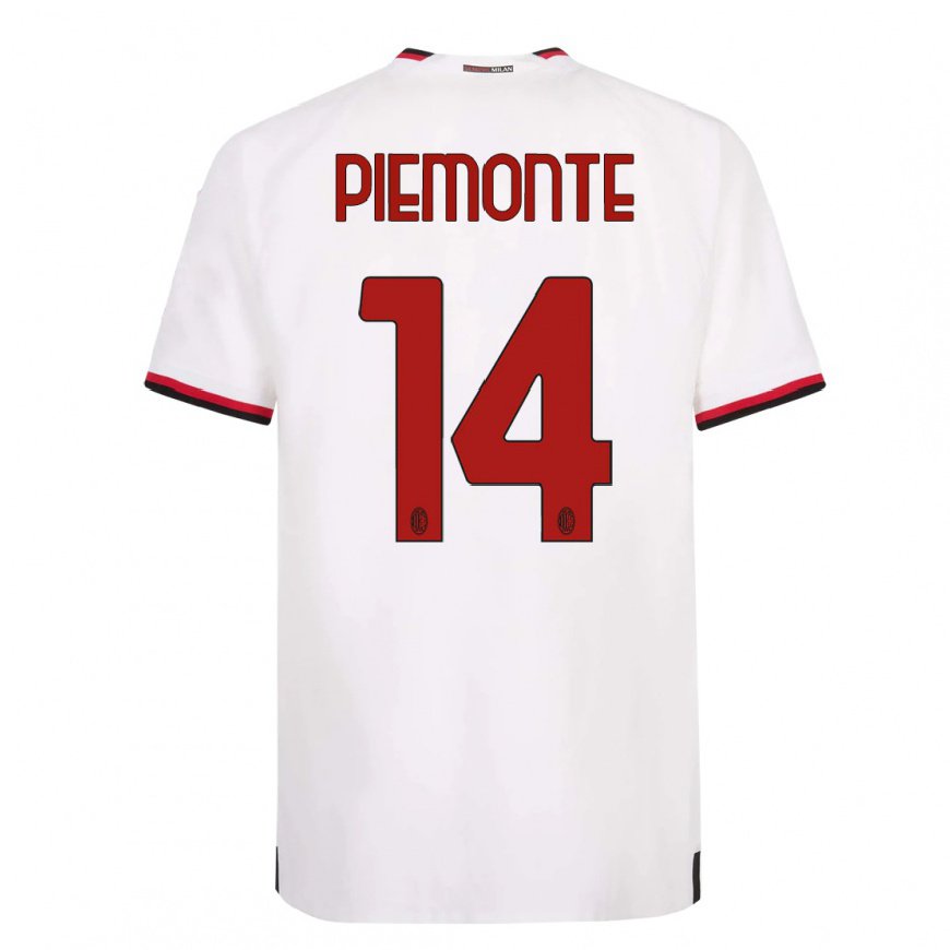 Kandiny Ženy Martina Piemonte #14 Biela Červená Dresy Idegenbeli Csapatmez 2022/23 Triĭká