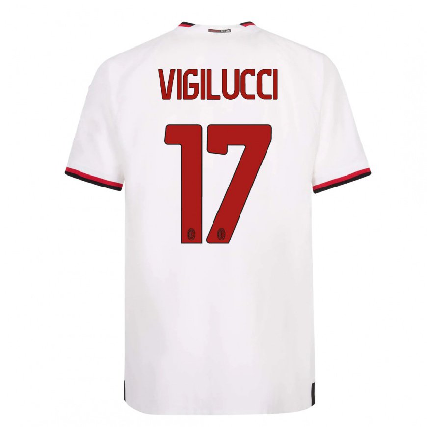 Kandiny Ženy Valery Vigilucci #17 Biela Červená Dresy Idegenbeli Csapatmez 2022/23 Triĭká