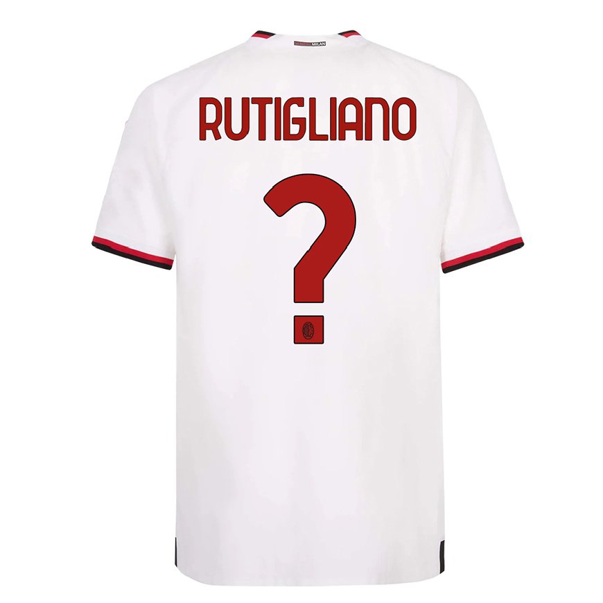 Kandiny Ženy Samuele Rutigliano #0 Biela Červená Dresy Idegenbeli Csapatmez 2022/23 Triĭká