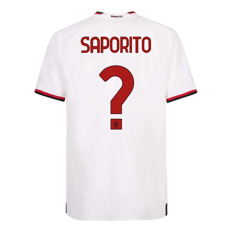 Kandiny Ženy Riccardo Saporito #0 Biela Červená Dresy Idegenbeli Csapatmez 2022/23 Triĭká