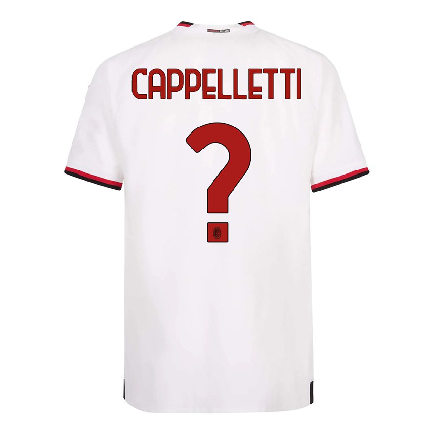 Kandiny Ženy Mattia Cappelletti #0 Biela Červená Dresy Idegenbeli Csapatmez 2022/23 Triĭká