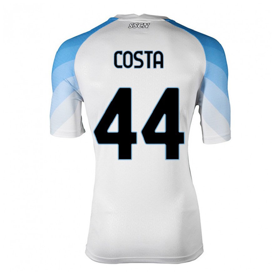 Kandiny Ženy Filippo Costa #44 Biela Nebeská Modrá Dresy Idegenbeli Csapatmez 2022/23 Triĭká