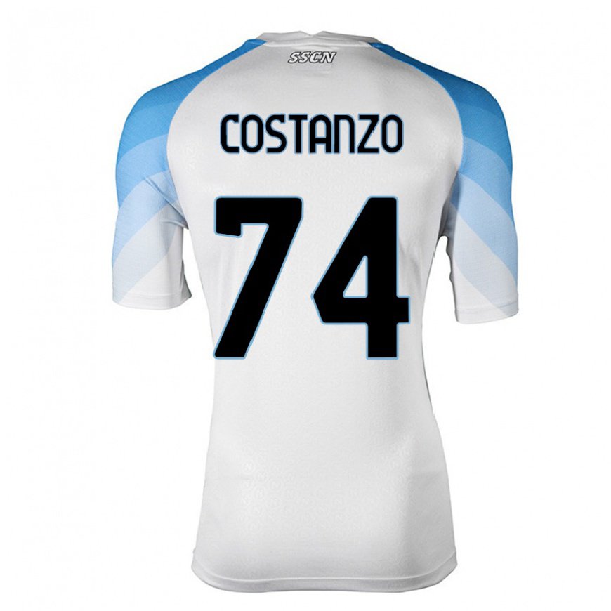 Kandiny Ženy Davide Costanzo #74 Biela Nebeská Modrá Dresy Idegenbeli Csapatmez 2022/23 Triĭká