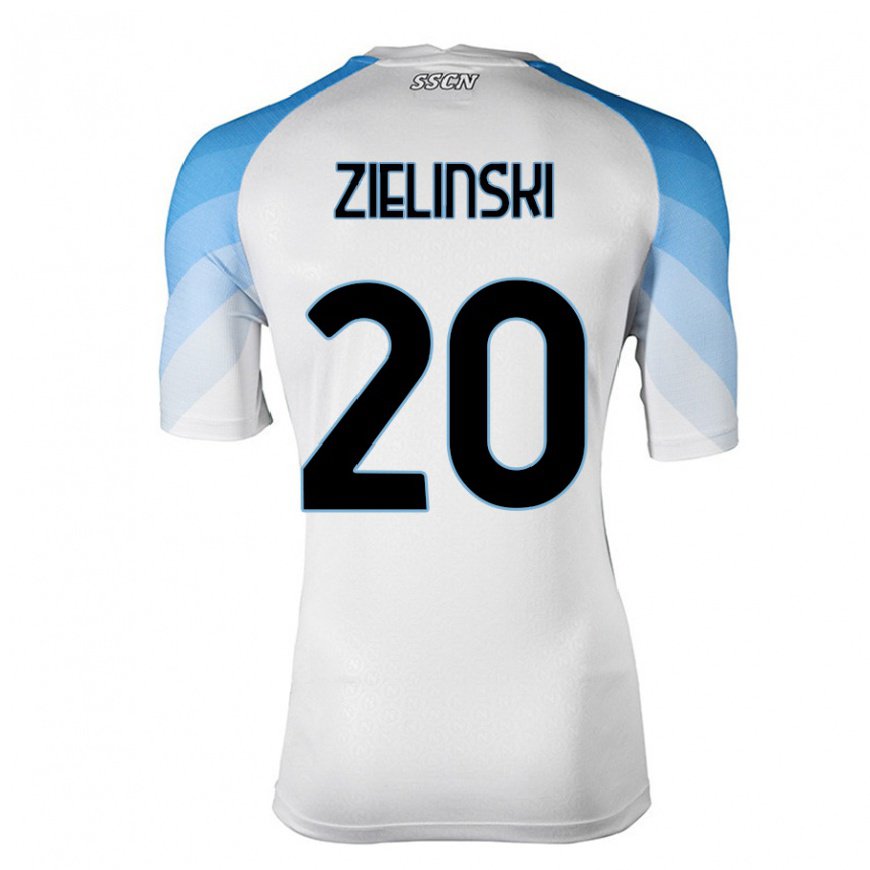 Kandiny Ženy Piotr Zielinski #20 Biela Nebeská Modrá Dresy Idegenbeli Csapatmez 2022/23 Triĭká