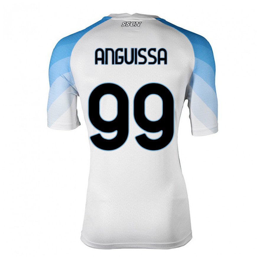 Kandiny Ženy Andre Zambo Anguissa #99 Biela Nebeská Modrá Dresy Idegenbeli Csapatmez 2022/23 Triĭká