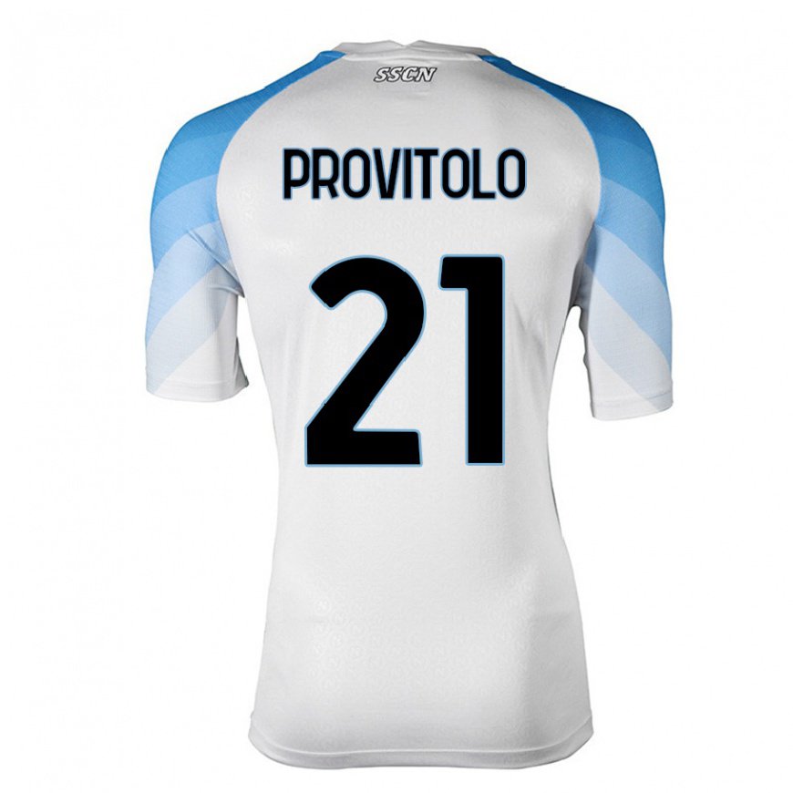 Kandiny Ženy Vincenzo Provitolo #21 Biela Nebeská Modrá Dresy Idegenbeli Csapatmez 2022/23 Triĭká