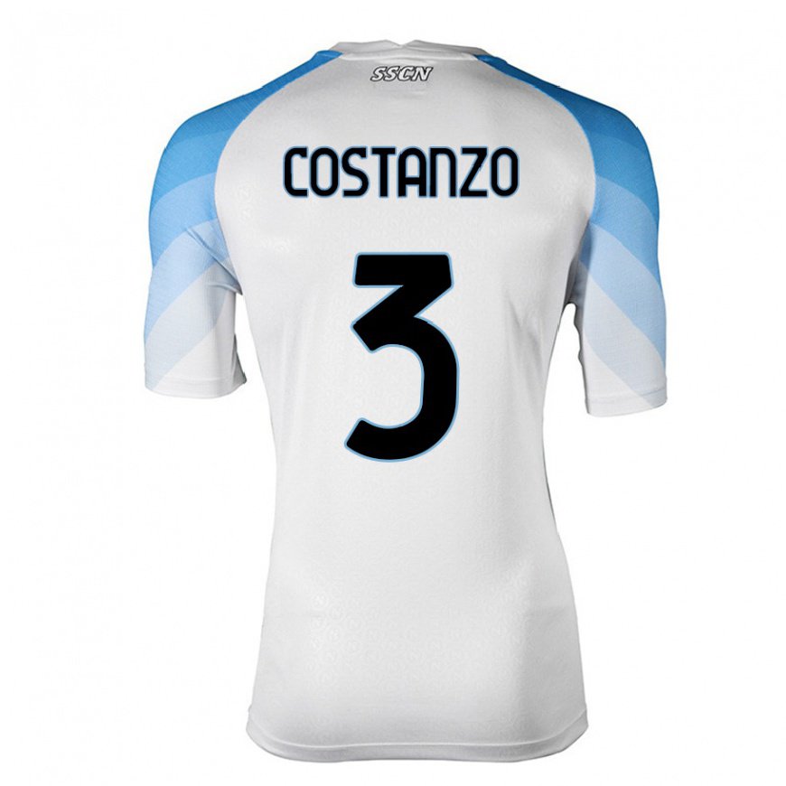Kandiny Ženy Davide Costanzo #3 Biela Nebeská Modrá Dresy Idegenbeli Csapatmez 2022/23 Triĭká