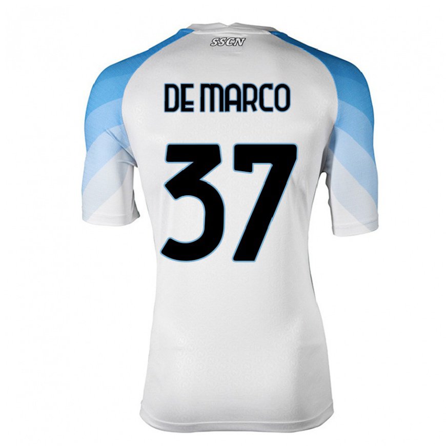 Kandiny Ženy Francesco De Marco #37 Biela Nebeská Modrá Dresy Idegenbeli Csapatmez 2022/23 Triĭká