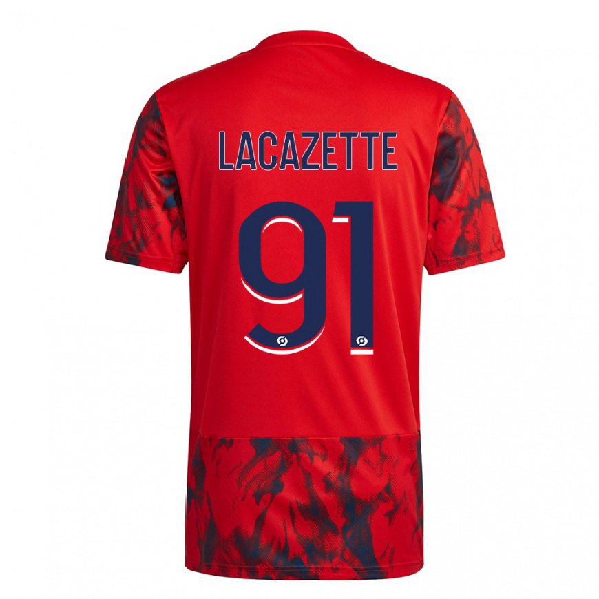 Kandiny Ženy Alexandre Lacazette #91 Červený Priestor Dresy Idegenbeli Csapatmez 2022/23 Triĭká