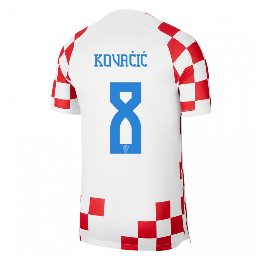 Kandiny Deti Chorvátske Mateo Kovacic #8 Červená Biela Dresy Hazai Csapatmez 22-24 Triĭká