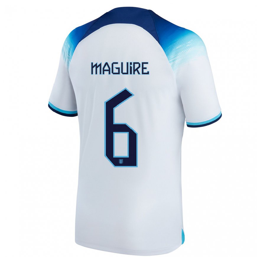 Kandiny Deti Anglické Harry Maguire #6 Biela Modrá Dresy Hazai Csapatmez 22-24 Triĭká