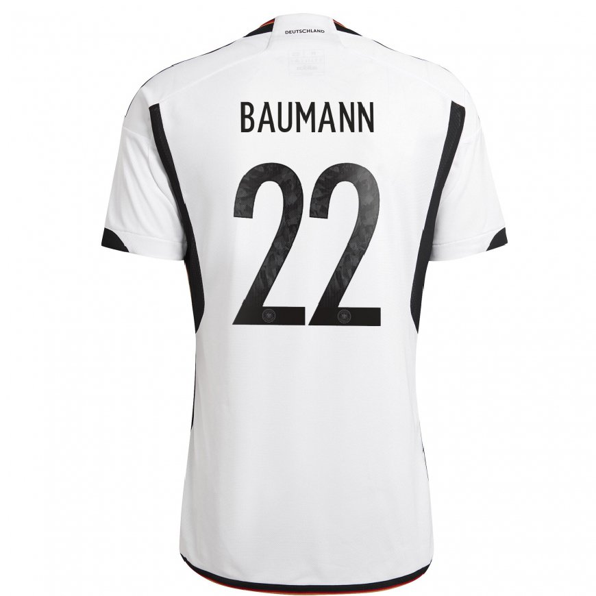 Kandiny Deti Nemecké Oliver Baumann #22 Biely čierny Dresy Hazai Csapatmez 22-24 Triĭká