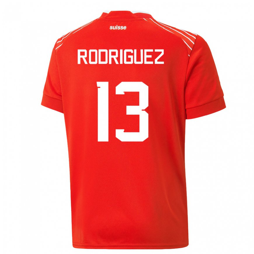 Kandiny Deti Švajčiarske Ricardo Rodriguez #13 Červená Dresy Hazai Csapatmez 22-24 Triĭká