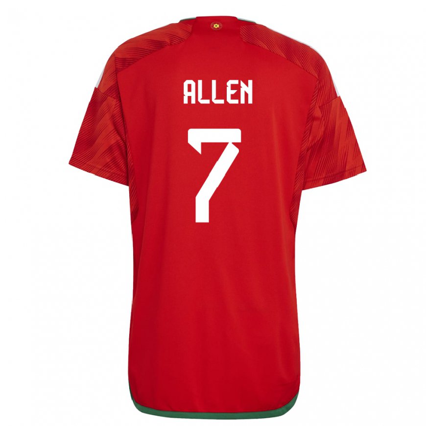 Kandiny Deti Waleské Joe Allen #7 Červená Dresy Hazai Csapatmez 22-24 Triĭká