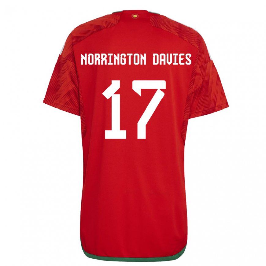 Kandiny Deti Waleské Rhys Norrington Davies #17 Červená Dresy Hazai Csapatmez 22-24 Triĭká