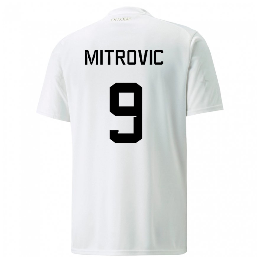 Kandiny Deti Srbské Aleksandar Mitrovic #9 Biely Dresy Idegenbeli Csapatmez 22-24 Triĭká