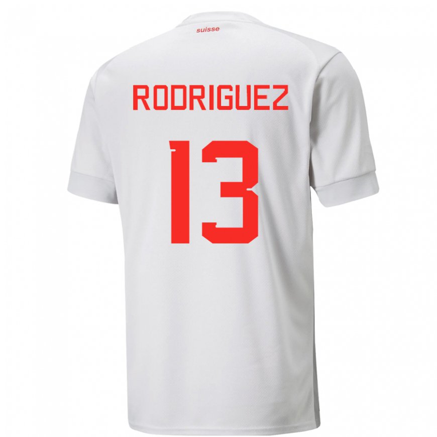 Kandiny Deti Švajčiarske Ricardo Rodriguez #13 Biely Dresy Idegenbeli Csapatmez 22-24 Triĭká