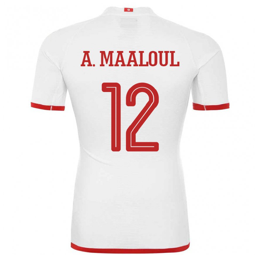 Kandiny Deti Tuniské Ali Maaloul #12 Biely Dresy Idegenbeli Csapatmez 22-24 Triĭká