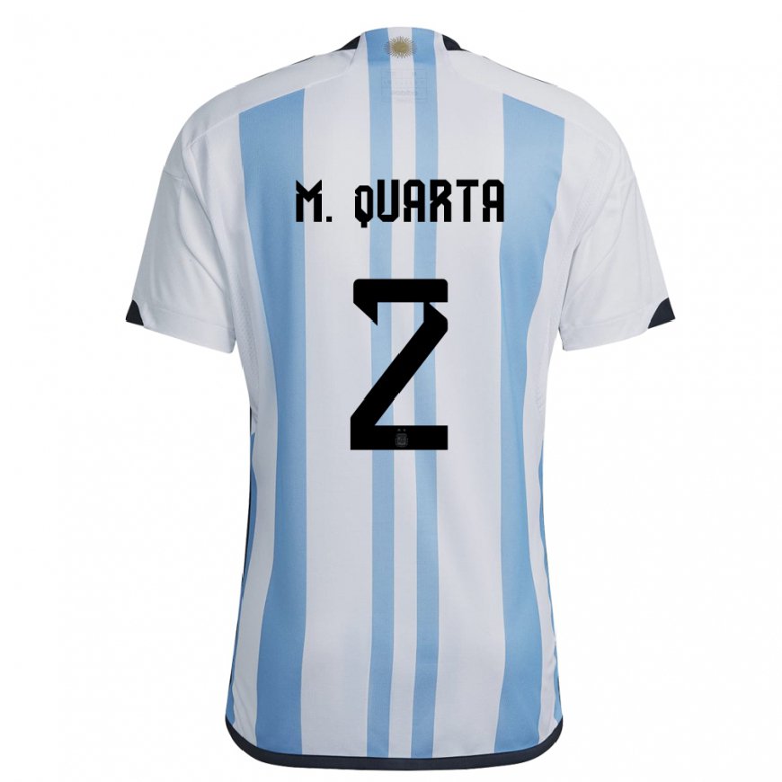 Kandiny Muži Argentínske Lucas Martinez Quarta #2 Biela Nebeská Modrá Dresy Hazai Csapatmez 22-24 Triĭká