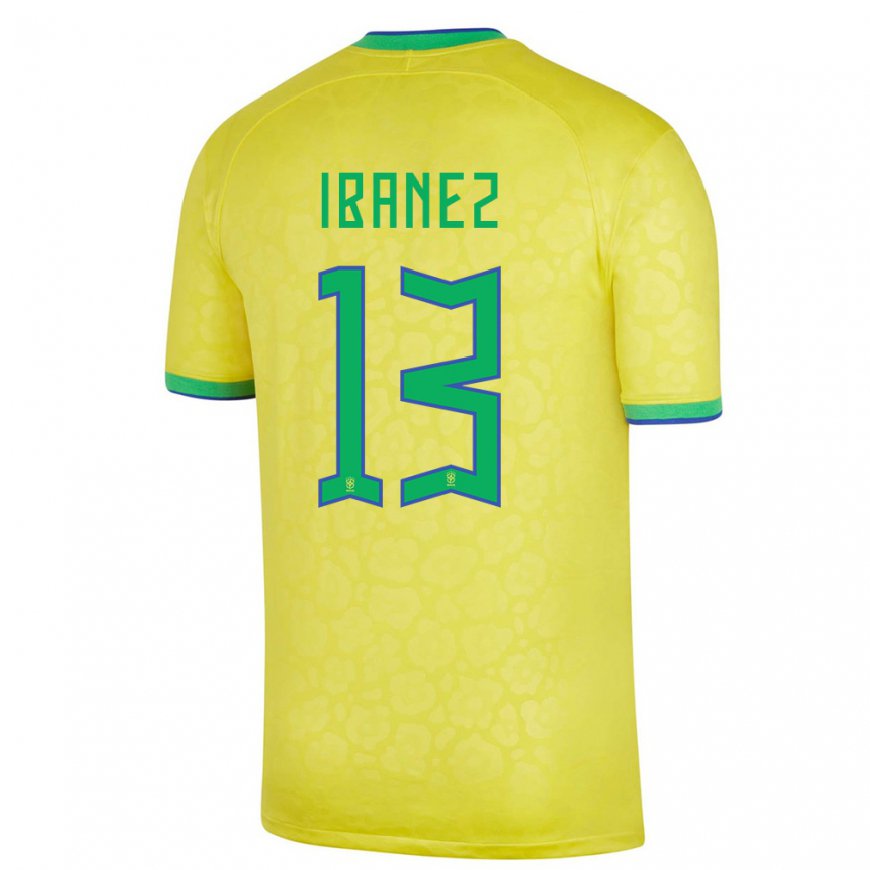 Kandiny Muži Brazílske Roger Ibanez #13 žltá Dresy Hazai Csapatmez 22-24 Triĭká
