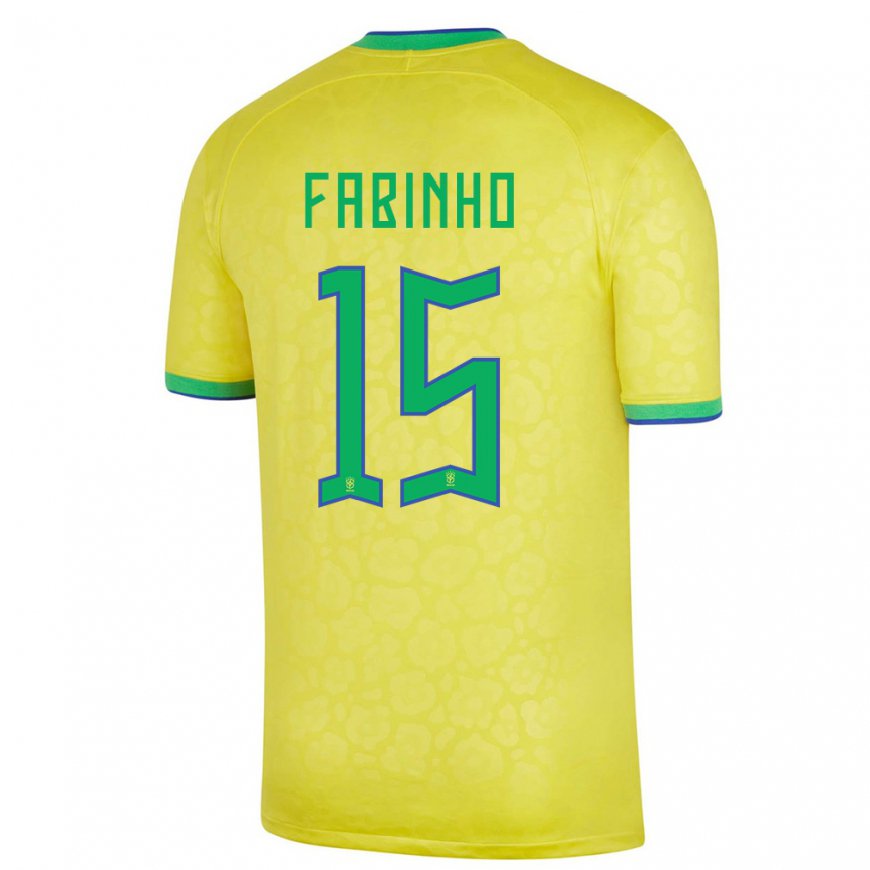 Kandiny Muži Brazílske Fabinho #15 žltá Dresy Hazai Csapatmez 22-24 Triĭká
