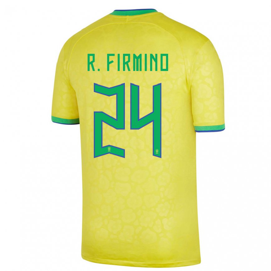 Kandiny Muži Brazílske Roberto Firmino #24 žltá Dresy Hazai Csapatmez 22-24 Triĭká