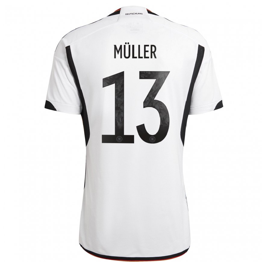 Kandiny Muži Nemecké Thomas Muller #13 Biely čierny Dresy Hazai Csapatmez 22-24 Triĭká
