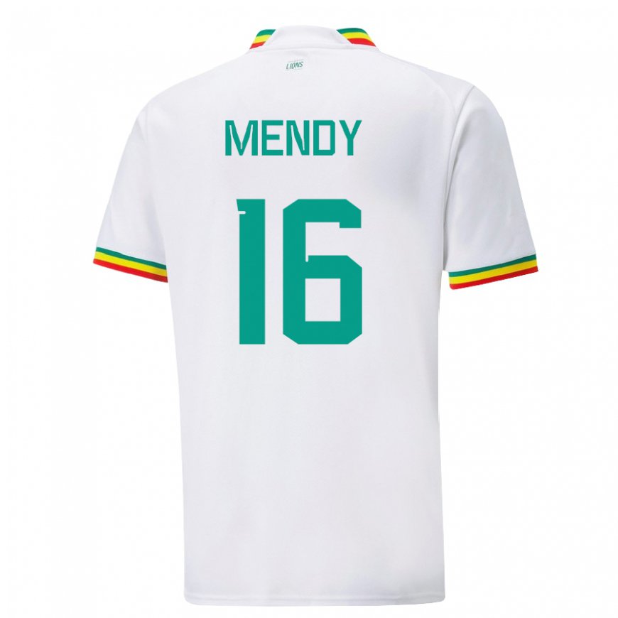 Kandiny Muži Senegalské Edouard Mendy #16 Biely Dresy Hazai Csapatmez 22-24 Triĭká