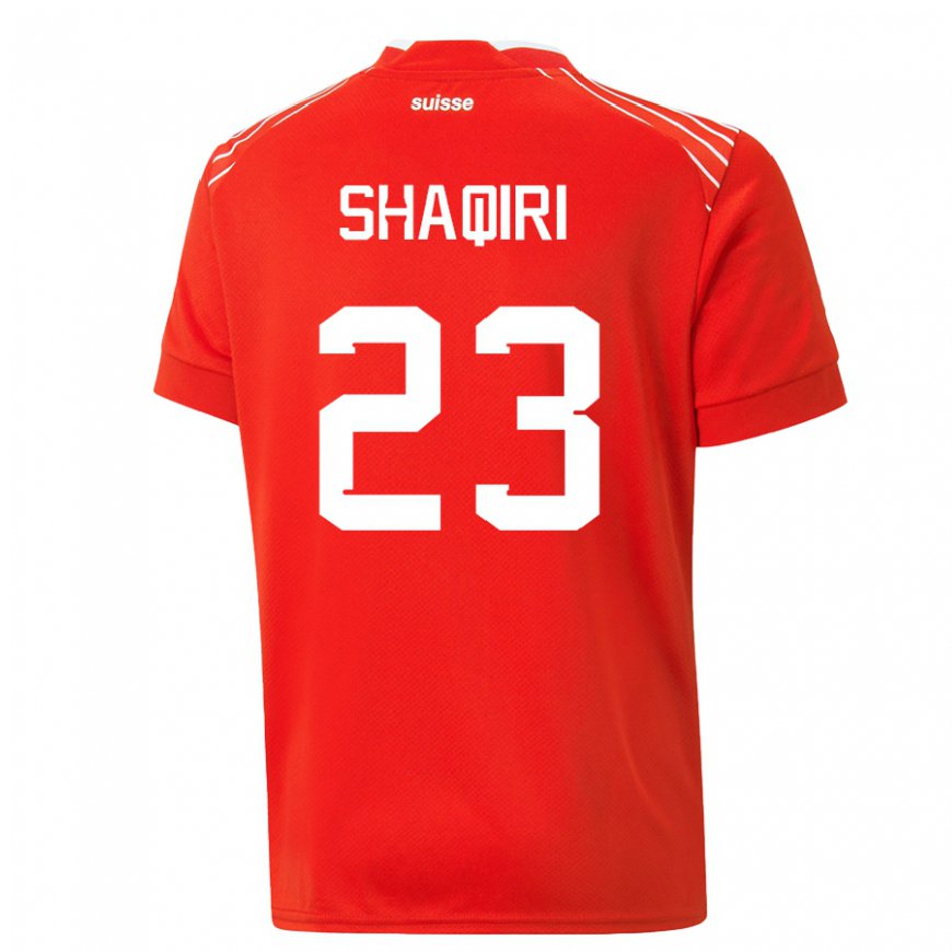 Kandiny Muži Švajčiarske Xherdan Shaqiri #23 Červená Dresy Hazai Csapatmez 22-24 Triĭká