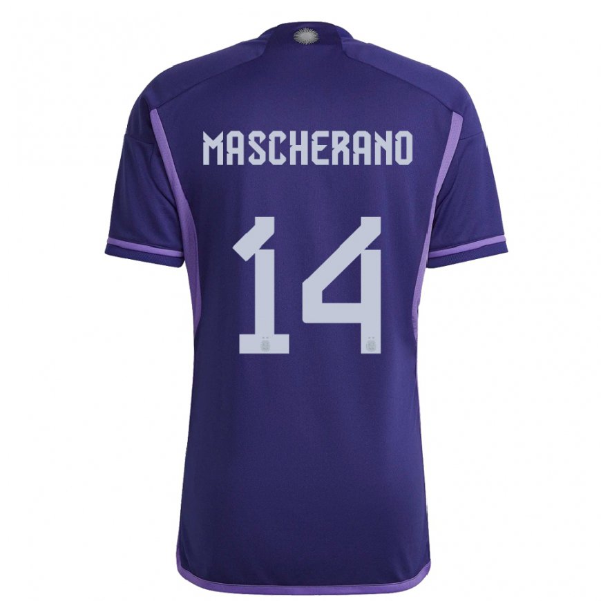Kandiny Muži Argentínske Javier Mascherano #14 Fialová Dresy Idegenbeli Csapatmez 22-24 Triĭká