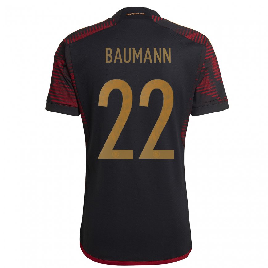 Kandiny Muži Nemecké Oliver Baumann #22 Čierna Maroon Dresy Idegenbeli Csapatmez 22-24 Triĭká