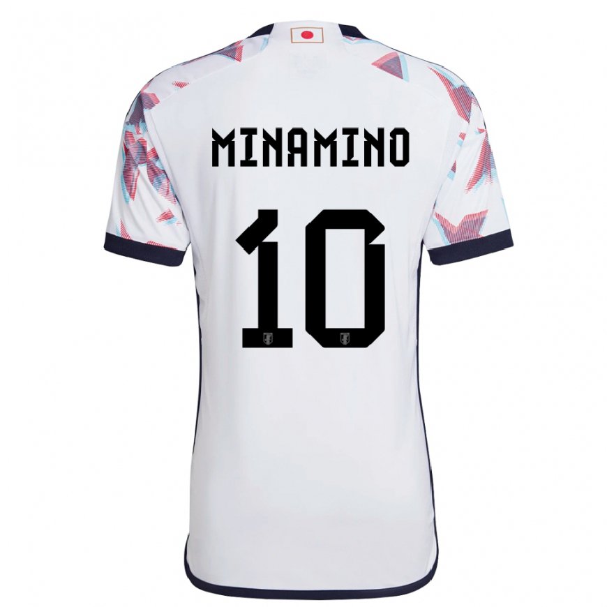 Kandiny Muži Japonské Takumi Minamino #10 Biely Dresy Idegenbeli Csapatmez 22-24 Triĭká
