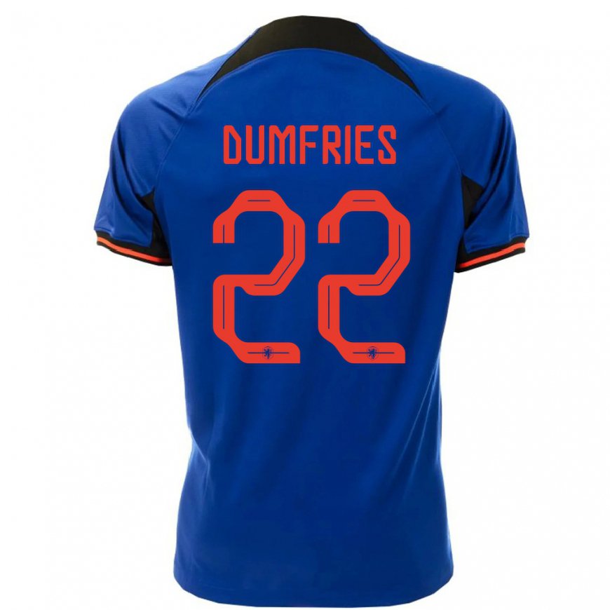 Kandiny Muži Holandské Denzel Dumfries #22 Kráľovská Modrá Dresy Idegenbeli Csapatmez 22-24 Triĭká