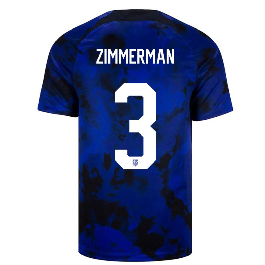 Kandiny Muži Národné Walker Zimmerman #3 Kráľovská Modrá Dresy Idegenbeli Csapatmez 22-24 Triĭká
