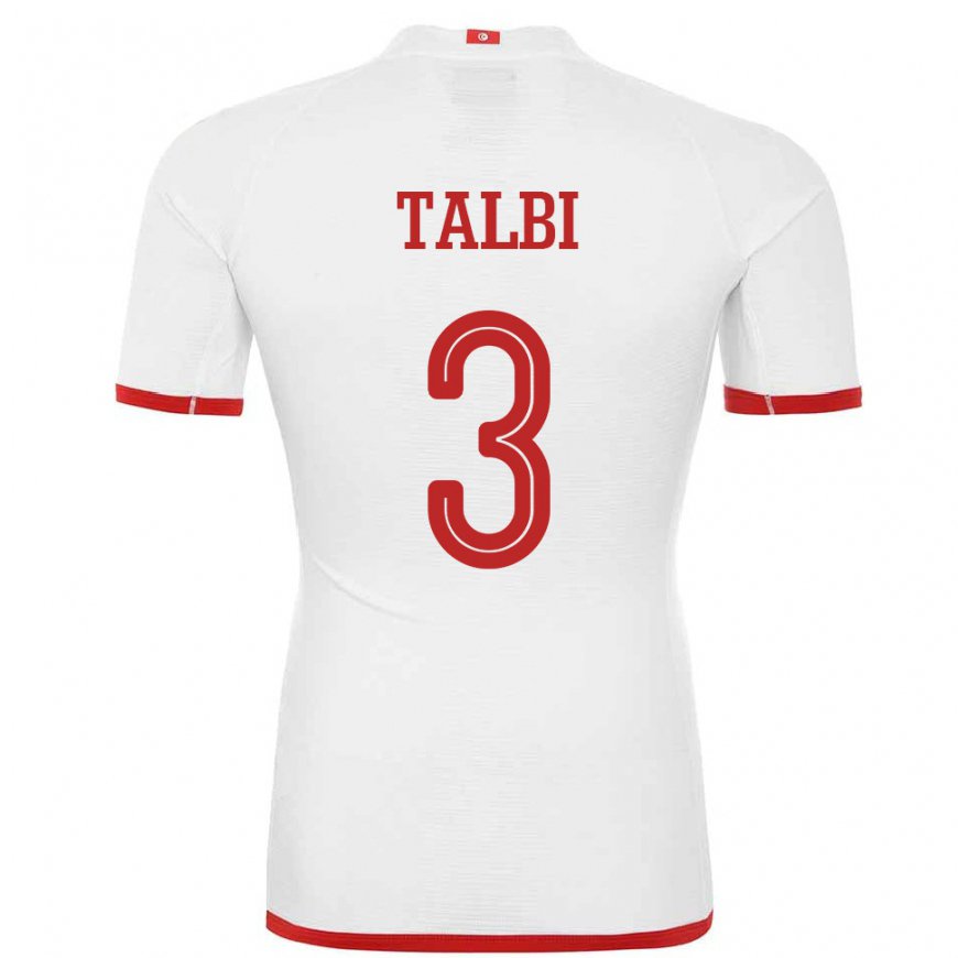 Kandiny Muži Tuniské Montassar Talbi #3 Biely Dresy Idegenbeli Csapatmez 22-24 Triĭká