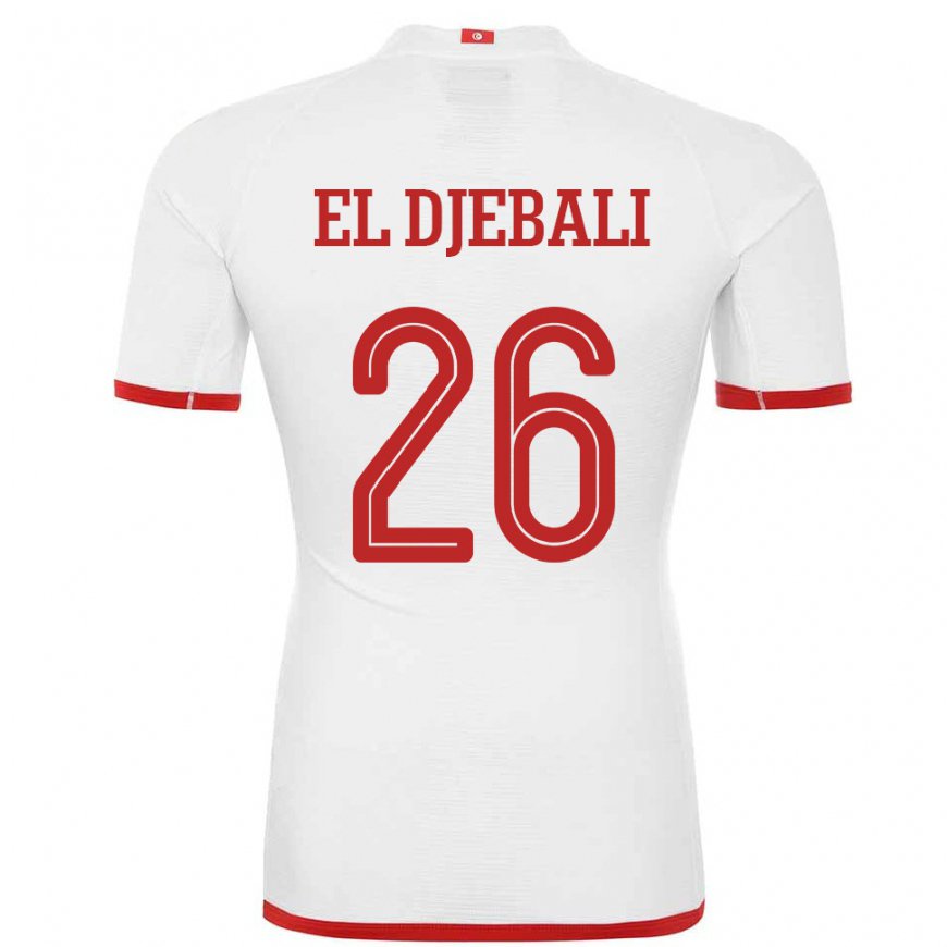 Kandiny Muži Tuniské Chaim El Djebali #26 Biely Dresy Idegenbeli Csapatmez 22-24 Triĭká