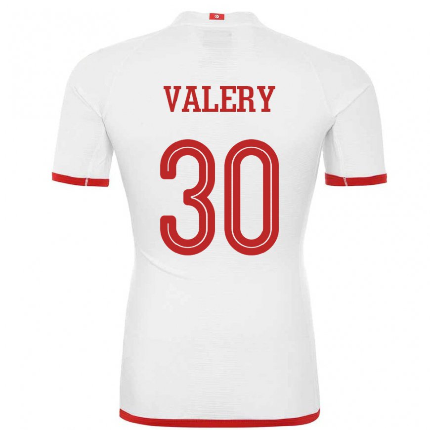 Kandiny Muži Tuniské Yann Valery #30 Biely Dresy Idegenbeli Csapatmez 22-24 Triĭká
