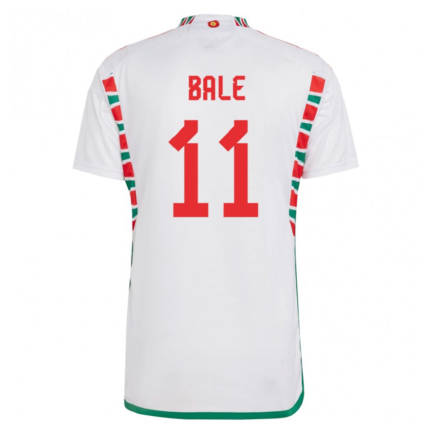Kandiny Muži Waleské Gareth Bale #11 Biely Dresy Idegenbeli Csapatmez 22-24 Triĭká