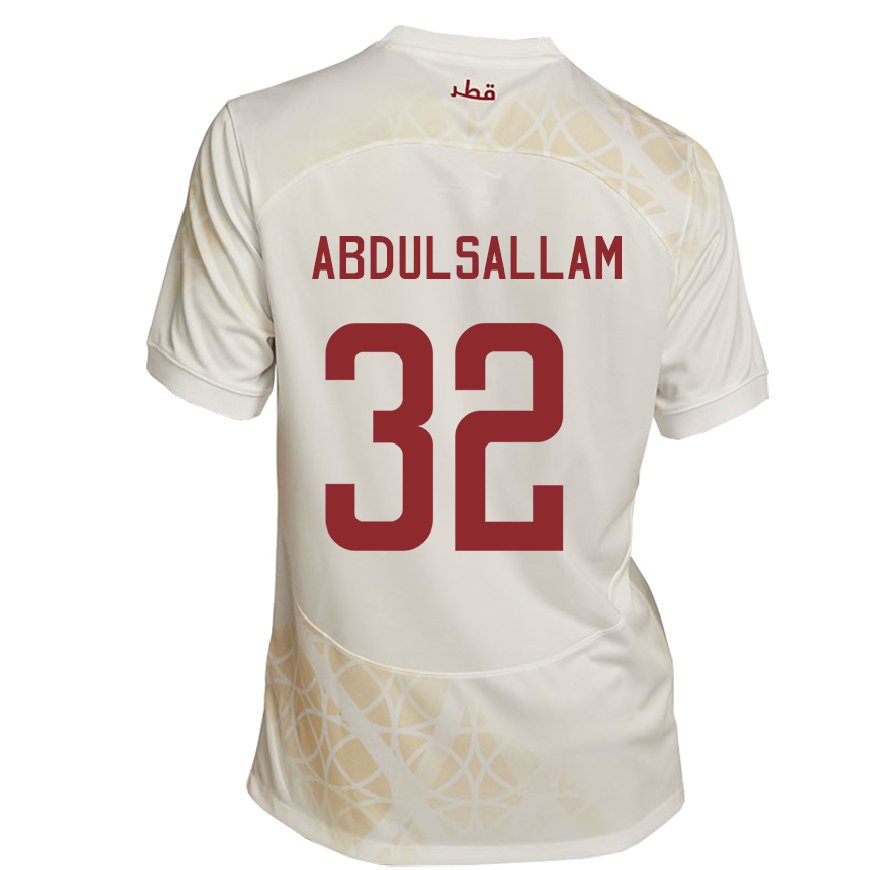 Kandiny Muži Katarské Jassem Gaber Abdulsallam #32 Zlato Béžová Dresy Idegenbeli Csapatmez 22-24 Triĭká
