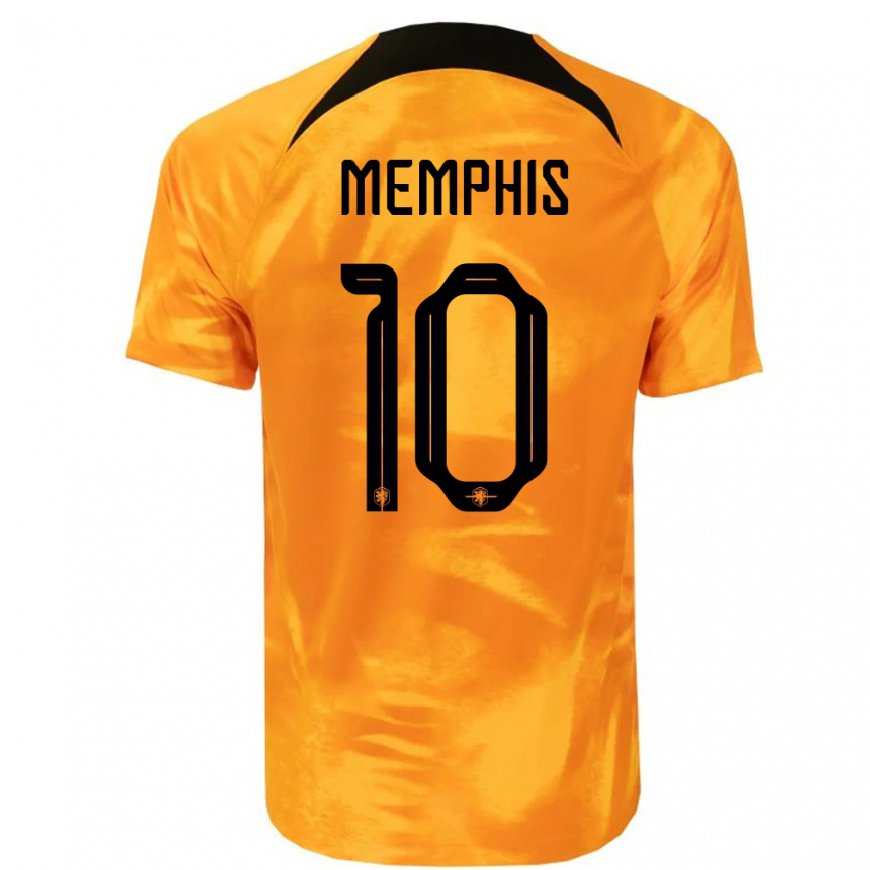 Kandiny Ženy Holandské Memphis Depay #10 Oranžový Laser Dresy Hazai Csapatmez 22-24 Triĭká