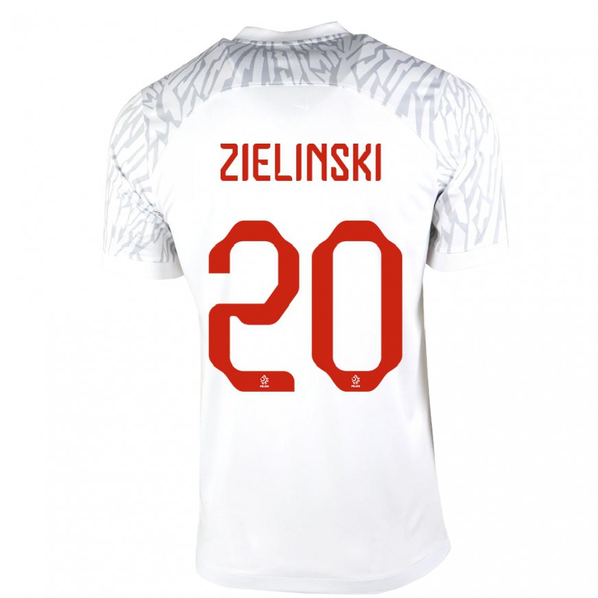 Kandiny Ženy Poľské Piotr Zielinski #20 Biely Dresy Hazai Csapatmez 22-24 Triĭká