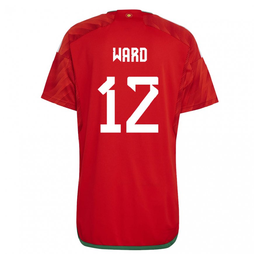 Kandiny Ženy Waleské Danny Ward #12 Červená Dresy Hazai Csapatmez 22-24 Triĭká